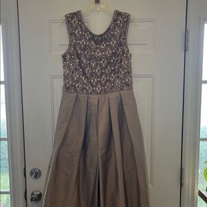 Aidan Mattox gold beaded gown